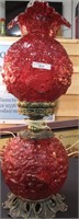 Fenton GWTW lamp-ruby red Poppy
