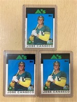 (3) TOPPS JOSE CANSECO ROOKIE CARDS