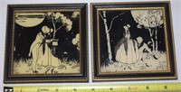 (2) Framed Reliance Silhouettes No T2 Lovers Moon
