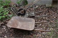 Jackson steel wheel barrow, plus 2 other frames; a