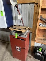 Metal Cabinet w/contents, & Work Mate