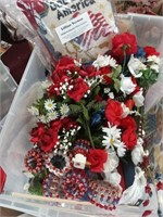 Red, White & Blue Artificial Flowers & Decor