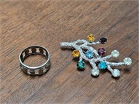 sterling ring/brooch, van dell brooch