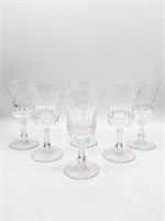 Lot Of 6 Crystal Wine Goblets Glasses
