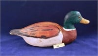 Carved Wooden Mallard Duck 14 x 6 Hand Crafted