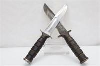 (2) US Camillus, NY Knives 12”, Blade 7”
