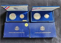 TWO 1987 US CONSTITUTION GOLD AND SILVER PROOF/UNC