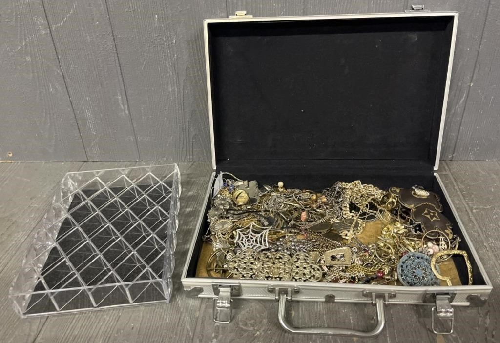 Assortment of Jewelry w/ Case & Storage
