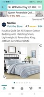 New....King 3Piece Quilt set(jettison grey/ blue