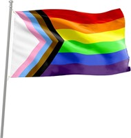Beyio Progress Pride Rainbow Flag  3x5 ft