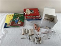 Doll books and misc doll parts/ pieces
