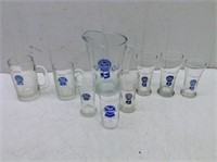Pabst Beer Pitcher & Glasses