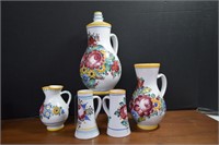 Vtg. Hand Painted Pottery, Made In Czechoslovakia
