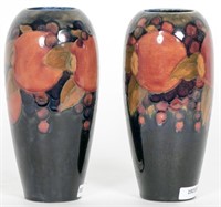 2 Moorecroft Early Pomegranate Vases, Signed