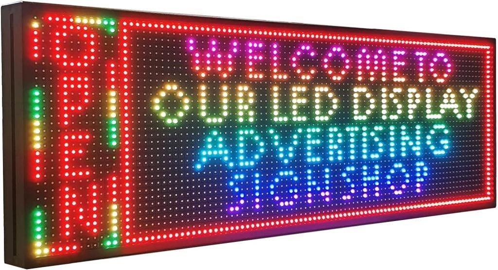 $482 P10 Outdoor LED Sign 39" X 14" RGB Full