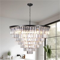 Large Round Crystal Chandelier
