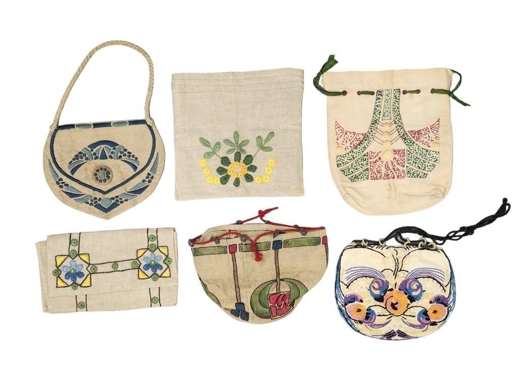 COLLECTION OF ARTS AND CRAFTS BAGS