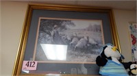 FRAMED PASTORAL PRINT 33 X 28