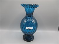 Fenton 10" Jamestown blue flared vase