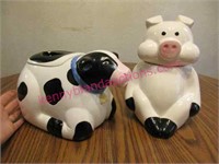 vintage cow & pig cookie jars