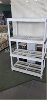 4-tier plastic heavy duty storage shelving unit,