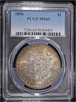 1896 MORGAN DOLLAR PCGS MS63