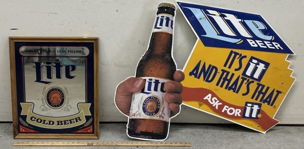 Miller Lite Advertising Signs Lot