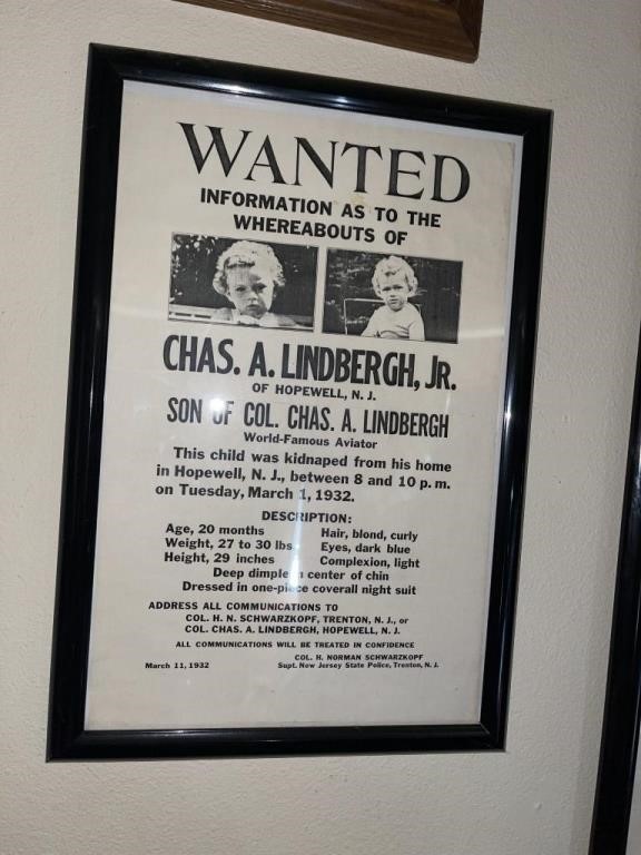 Original Poster "Wanted" Charles A Lindberg Jr