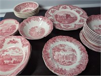 Collection of Red/White China
