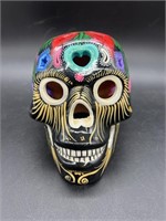 Hand Painted Skull Head, Ceramic Decorative,