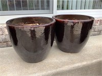 2 - medium size ceramic flower pots