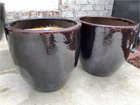 2 - large ceramic flower pots