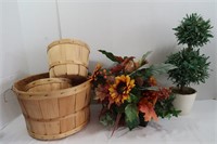Misc Home Decor-Baskets, Artificial Flowers