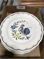 Rooster plates, set of 6