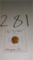 1/4 CENT TAX TOKEN, EFFINGHAM, IL