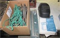 Welding mask, jumping cables, rope, etc.