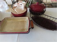 Mixing bowls, Bean Pot, (4) glass casseroles,