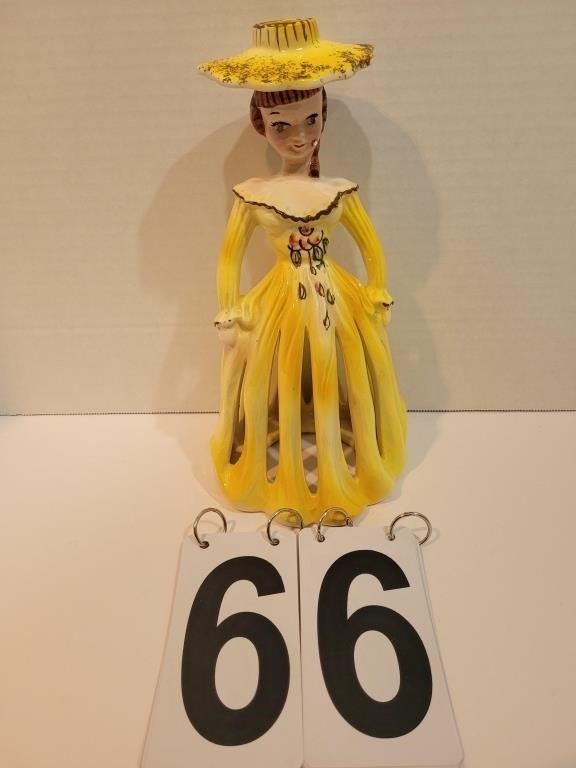 Yellow Napkin Doll W/ Bonnet (Gem Eyes