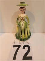 Green Napkin Doll W/ Candle Holder Bonnet