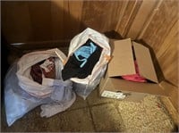 2 bags and a box of misc. women's clothing