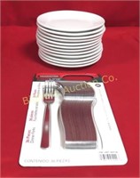 New Proline 36 PC Dinner Fork, 12 PC 7" Saucers