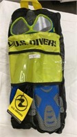 U.S. DIVERS SNORKEL SET GOGGLES/MASK - SNORKEL - F