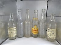 6 Vintage Glass Root Beer - Beer Bottles