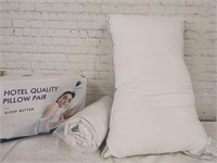Hotel Quality Pillow Pair: open Box