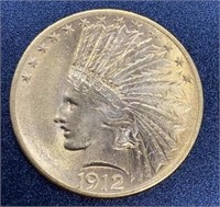 1912 Indian Head $10 Gold Coin