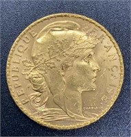 1910 France 20 Francs Gold Coin