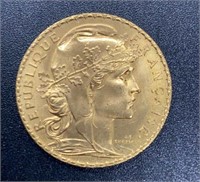 1910 France 20 Francs Gold Coin
