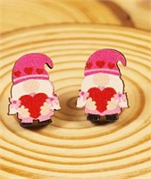 Valentines gnomes earrings pair