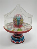 Vintage J Chein Tin Litho Spinning Circus Toy