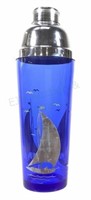 1930’s Hazel Atlas Sailboat Blue Cocktail Shaker